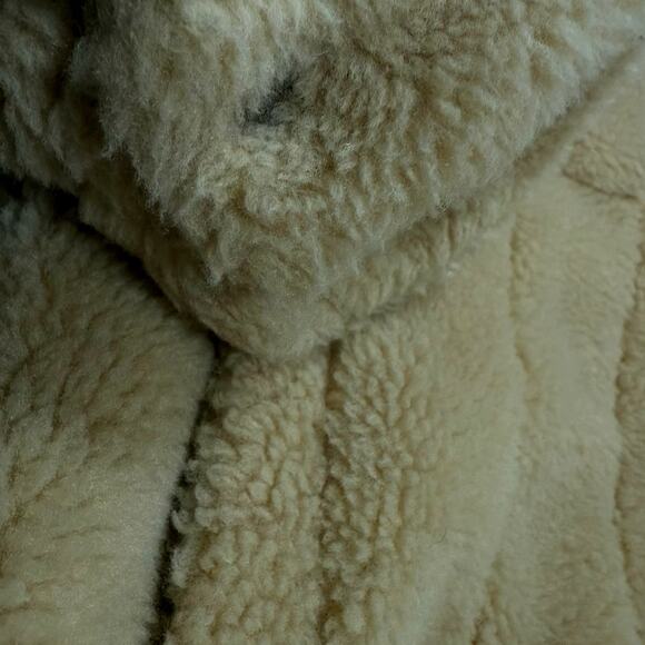 Free People Tan Sherpa Jacket Women’s Large Cozy Winter Coat - Picture 7 of 7